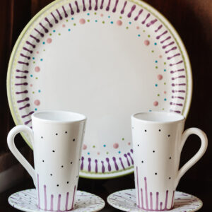 Set 2 Tazze Cono Grande con Piattino